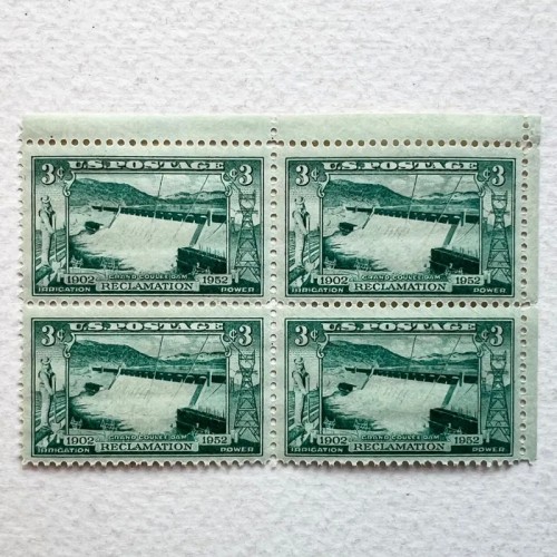 فروش بلوک تمبر یادگاری کمیاب سد بزرگ کولی آمریکا 1952