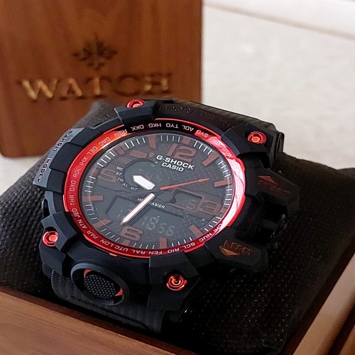 ساعت مچی مردانه مشکی قرمز G SHOCK مدل 1219