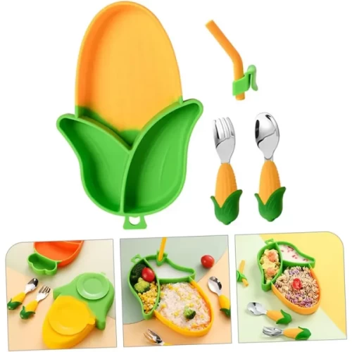 ظرف غذا کودک سیلیکونی مدل ذرت کد JH8006