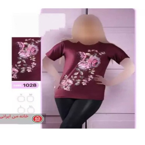 تی شرت زنانه طرح گل برجسته