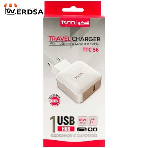 شارژر دیواری تسکو مدل TTC 56 به همراه کابل تبدیل USB-C