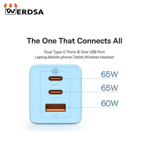 شارژر دیواری باسئوس مدل CCGGP-65W به همراه کابل USB-C