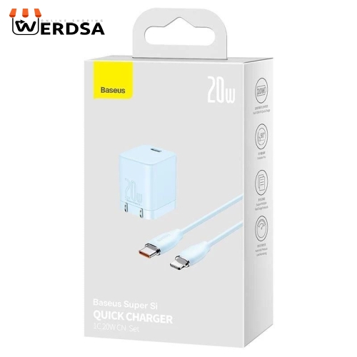 شارژر دیواری باسئوس مدل Quick Charger 20W به همراه کابل تبدیل لایتنینگ