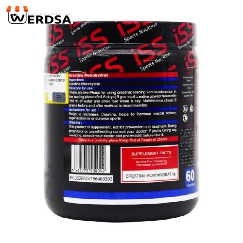 پودر کراتین مونوهیدرات آی اس اس - 300 گرم