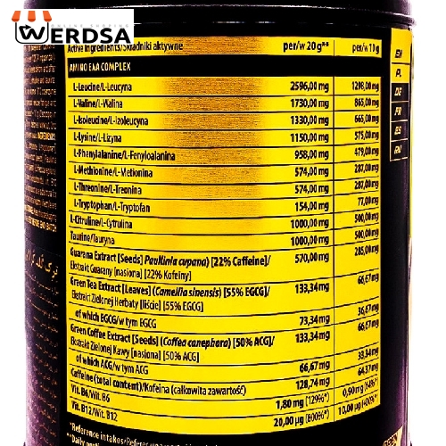 پودر آمینو EAA گلد کر لاین ترک نوتریشن - 300 گرم