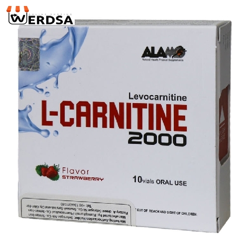 ویال خوراکی ال کارنیتین 2000 توت فرنگی آلامو بسته 10 عددی