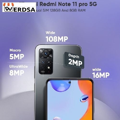 گوشی موبایل شیائومی مدل Redmi Note 11 pro 5G دو سیم‌ کارت ظرفیت 128 گیگابایت و رم 8 گیگابایت