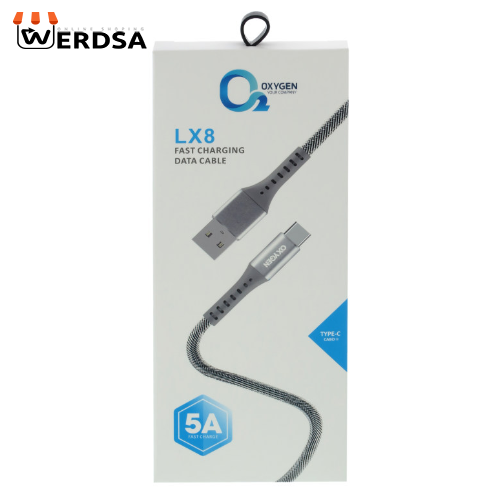 کابل تبدیل USB به USB-C اکسیژن مدل LX8 طول 1 متر