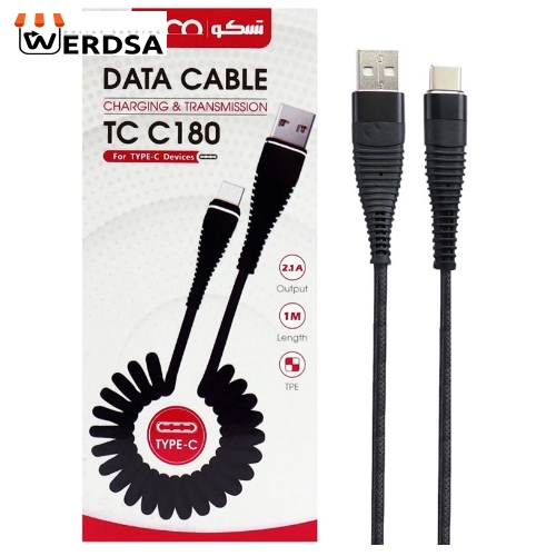کابل تبدیل USB به USB-C تسکو مدل TC-180 طول 1 متر