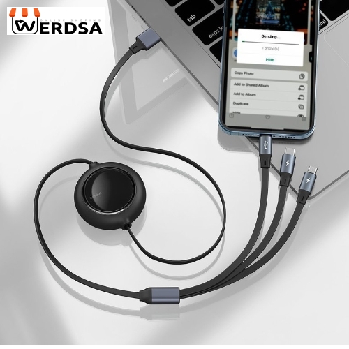 کابل تبدیل USB به MICRO USB / USB-C / لایتنینگ باسئوس مدل CAMLT-MJ01 طول 1.2 متر