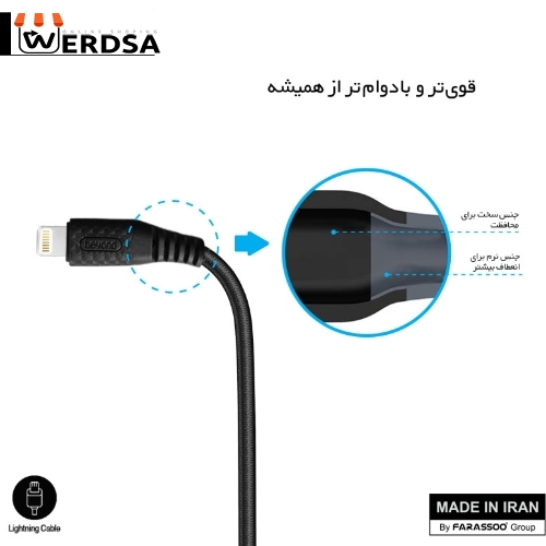 کابل تبدیل USB به لایتنینگ بیاند مدل BA-312 طول 1 متر