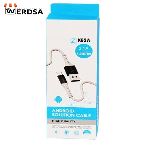 کابل تبدیل USB به microUSB مدل K65 A طول 1.2 متر
