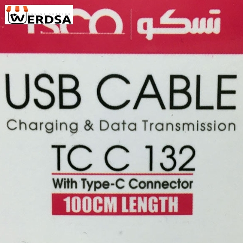 کابل تبدیل USB به USB-C تسکو مدل TCC 132 طول 1 متر