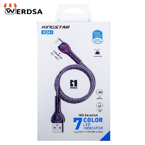 کابل تبدیل USB به لایتنینگ مدل K24i طول 1 متر
