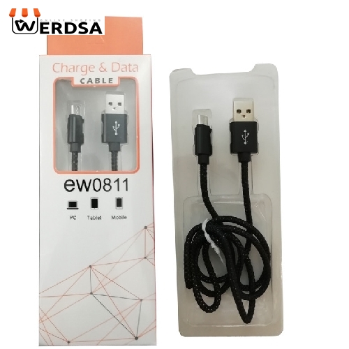 کابل تبدیل USB به microUSB مدل EW0811 طول 1 متر