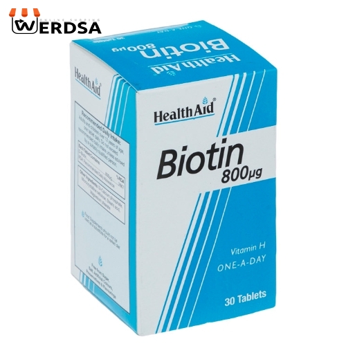 قرص بیوتین 800 میکروگرم هلث اید بسته 30 عددی