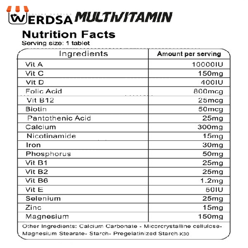 قرص مولتی ویتامین ژن استار بسته 30 عددی
