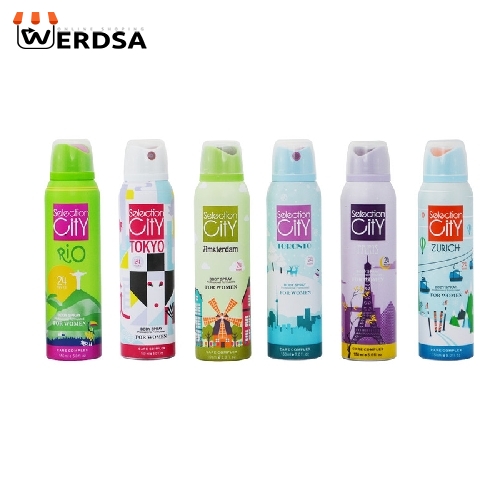 اسپری خوشبو کننده بدن زنانه سلکشن سیتی مدل S3 حجم 150 میلی لیتر مجموعه 6 عددی