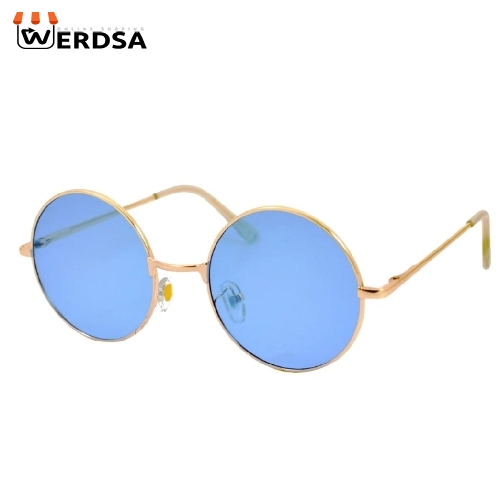عینک آفتابی مدل Round Metal Blue