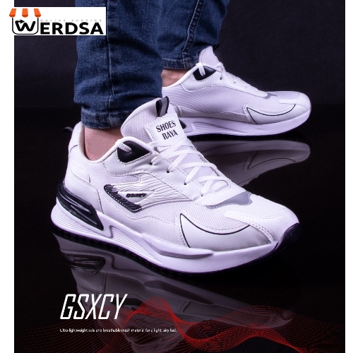 کفش اسپرت مردانه سفید مشکی GSXCY مدل 1272