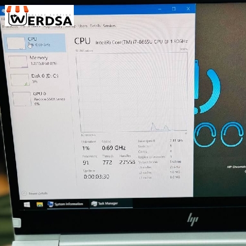 اچ پی HP EliteBook 840G6 cpu i7-8665U کارکرده