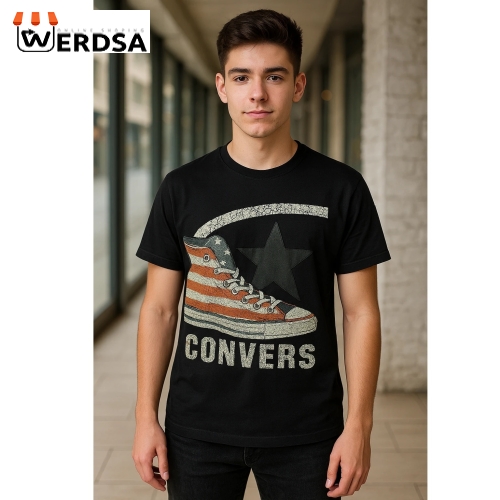 تیشرت آستین کوتاه طرح دار Convers مدل سئول T10