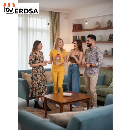 ست تیشرت و شلوار زنانه بسیار شیک S20 رنگ بندی