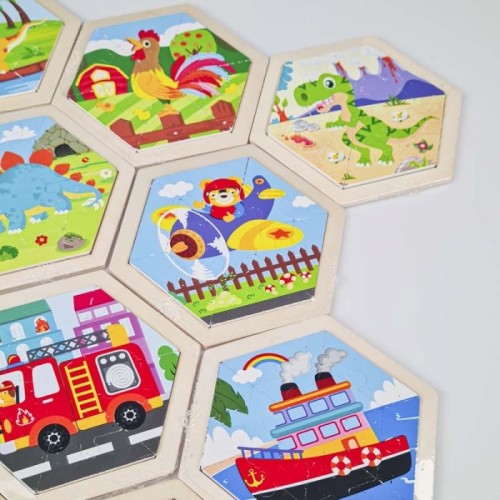 پازل چوبی کودک شش ضلعی کد 2231126