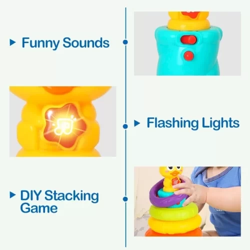 قیمت و خرید جورچین و حلقه هوش موزیکال جوجه هولی تویز Huile Toys