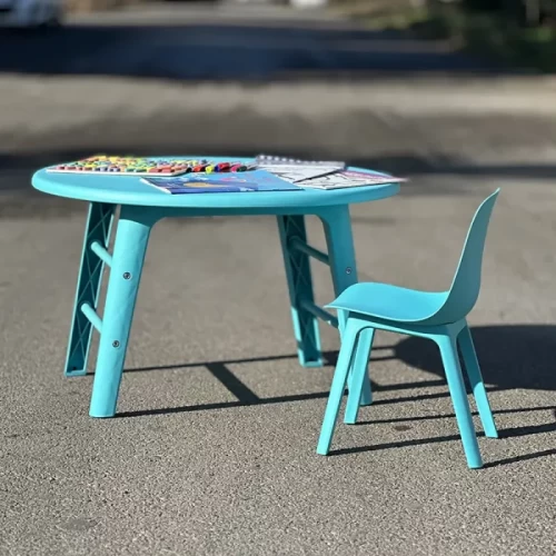 میز کودک دایره مینی تیکا رنگ آبی فیروزه ای P/TF0207/AF