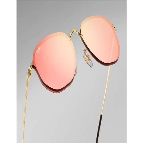 عینک آفتابی RayBan 3579N Blaze Hexagonal Flat Lens Pink Mirror - Image 5