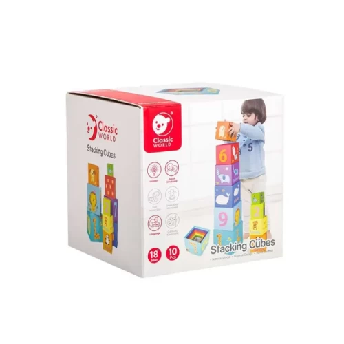 مکعب چیدنی 10 عددی اعداد و اشکال Classic World مدل stacking cubes 3567