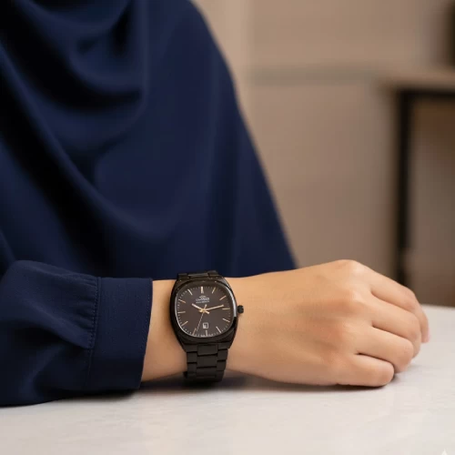 ساعت الگانس مربعی تمام مشکی زنانه - Image 4