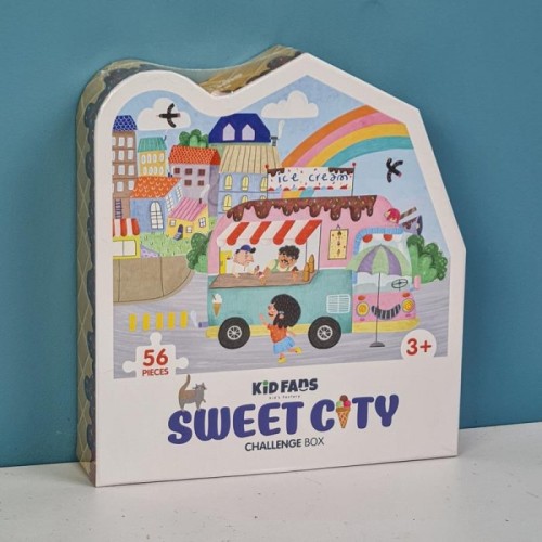 پازل کودک 56 تکه مدل بستنی KID FANS SWEET CITY کد KS2447