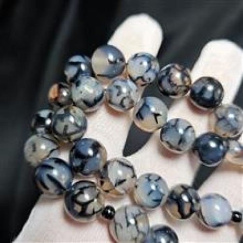 فروش تسبیح 33 دانه سنگ عقیق دراگون معدنی کد