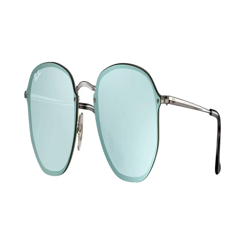 عینک آفتابی RayBan 3579N Blaze Hexagonal Flat Lens Silver Dark Green - Image 2