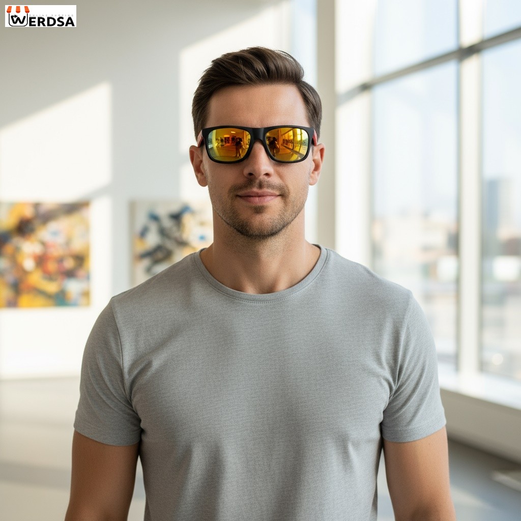 عینک مردانه شیشه رنگی