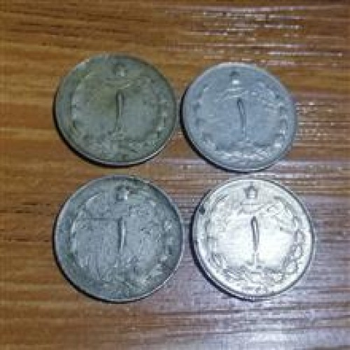 فروش پک 4عددی 1 ریال دوتاج پهلوی 1349 کد 4883
