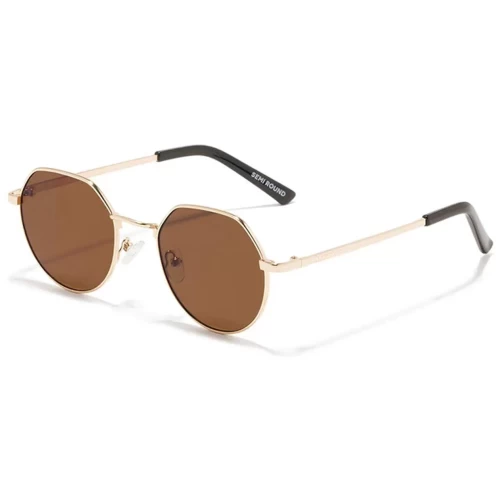 عینک آفتابی دی فرانکلین مدل D.franklin Classic Semi Round Gold / Brown - Image 3