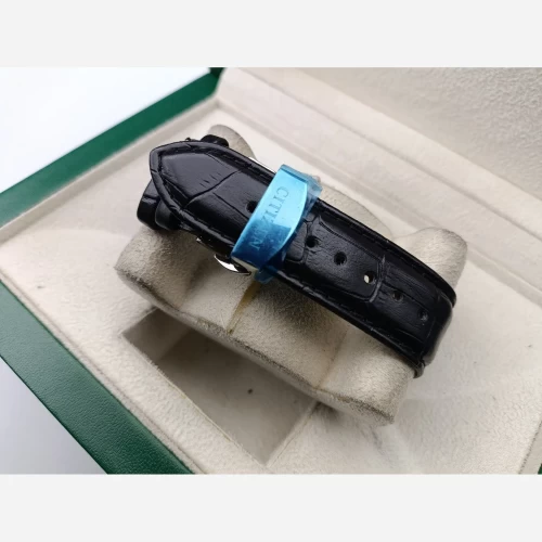 ساعت سیتیزن استیل صفحه مشکی چرمی طرح سه موتور مردانه - Image 2