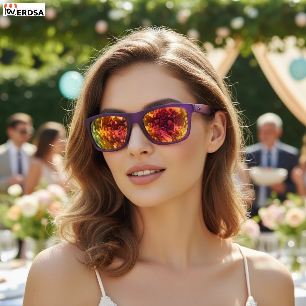 عینک آفتابی SPY+ بنفش با لنز نارنجی آینه‌ای پولاریزه UV400