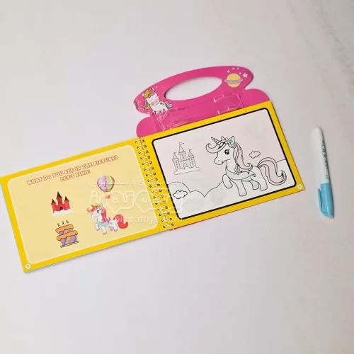 کتاب نقاشی و رنگ آمیزی با ماژیک جادویی طرح یونیکورن و رنگین کمان مدل BH317