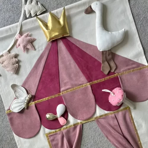 پرده نمایش عروسکی رنگ صورتی زرشکی کد P/4118586/SZ