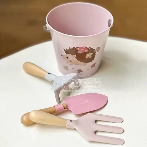 اسباب بازی ست باغبانی با سطل فلزی پیکاردو صورتی کد P/BZ-43-B/G