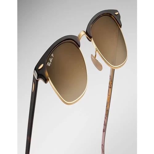عینک آفتابی RayBan 3016 51 Clubmaster Tortoise Brown Gradient Polarized - Image 3