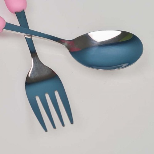 قاشق و چنگال فانتزی کودک کرومی کد SP343