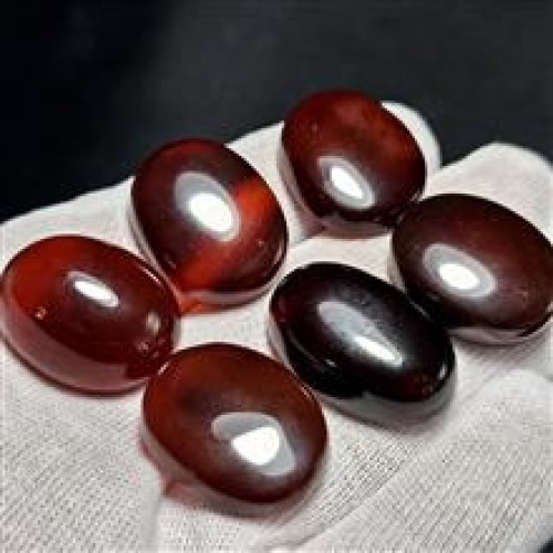 فروش پک 6 عددی نگین درشت سنگ عقیق جگری معدنی کد G81259