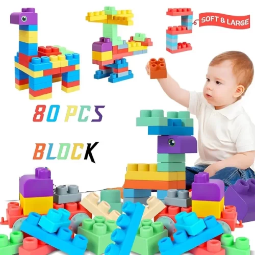 اسباب بازی آجره نرم 80 تکه کد 5604