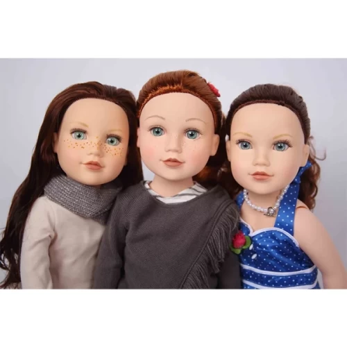 عروسک دخترانه 46 سانتی متری با پانچو طوسی کد P/12522/B