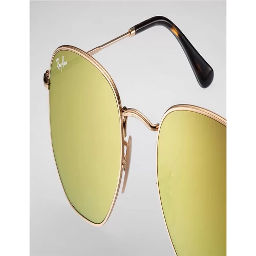 عینک آفتابی RayBan 3548N Hexagonal Flat Lenses Gold Yellow Flash - Image 3